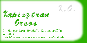 kapisztran orsos business card
